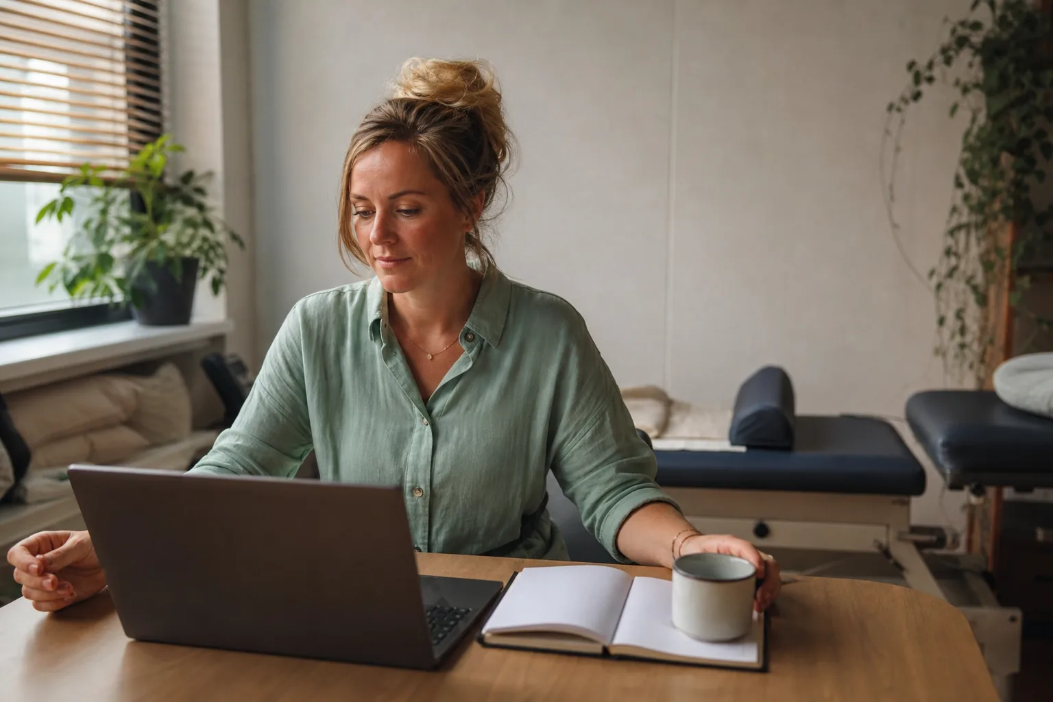 Een Nederlandse zorgpraktijk in alledaags werk. Beeld bij het artikel: Kun je je wachtlijst beter bijhouden in een spreadsheet, in je EPD of in losse software?